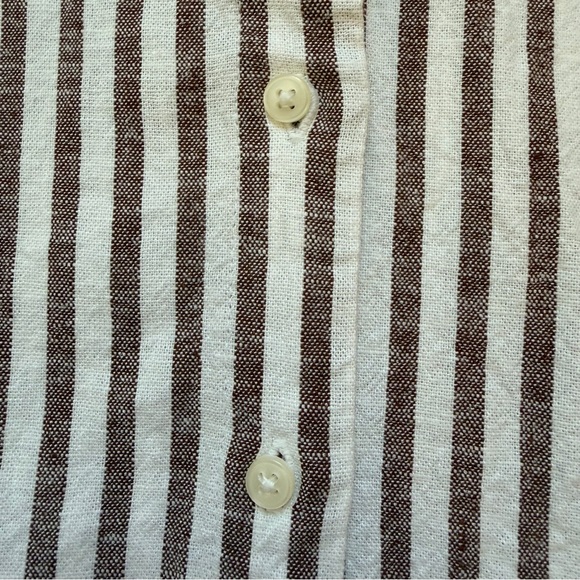 Striped Linen Blend Shirt Dress - Picture 6 of 11